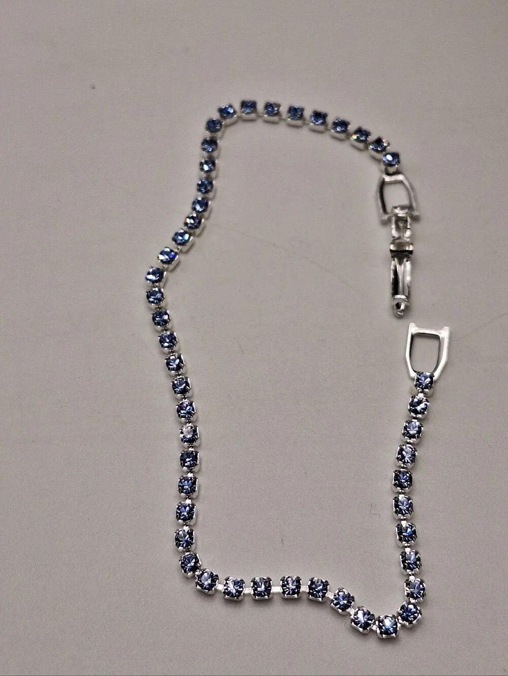 NWT Swarovski Crystal Light Blue Tennis Bracelet Silvertone
